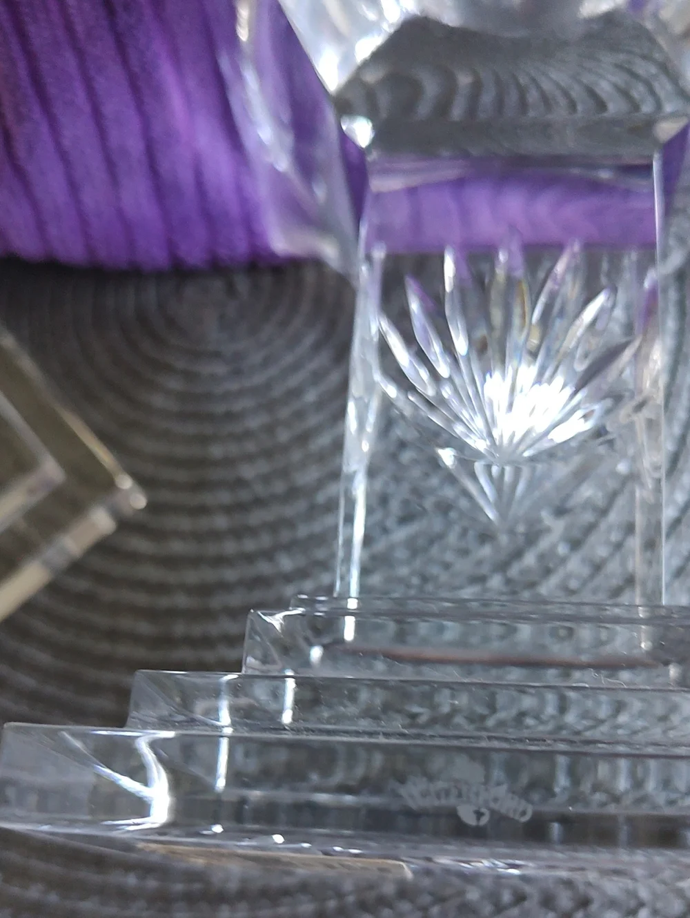 A Set Of Two Waterford Fan Light Pillar Candle Holder